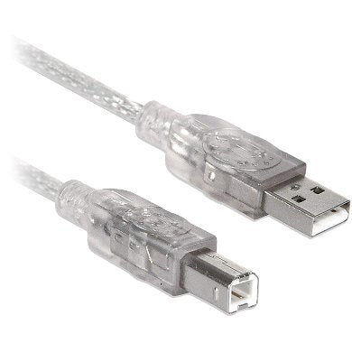 Cable USB A a B - V2.0 Para impresora universal, Plateado translucido, 1.8 m, 102327 BROBOTIX Cable USB A a B - V2.0 Para impresora universal, Plateado translucido, 1.8 m, 102327 BROBOTIX